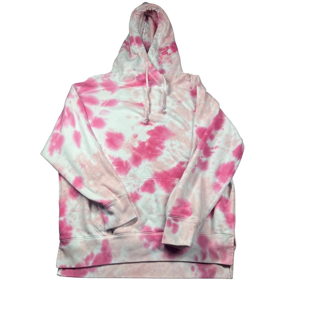 Victoria’s Secret Pink Tie Dye Hoodie XS  Oversized Pink White‎